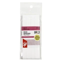 Birch Bias Binding Poly Cotton (12mm X 5m) -Akubra Store 008034 15WHITE