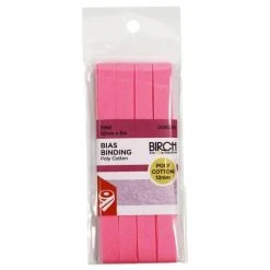 Birch Bias Binding Poly Cotton (12mm X 5m) -Akubra Store 008034 21PINK