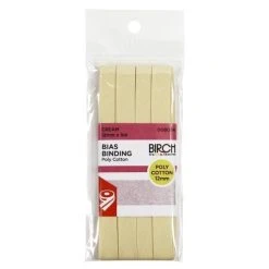 Birch Bias Binding Poly Cotton (12mm X 5m) -Akubra Store 008034 37CREAM