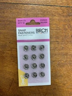 Birch Snap Fasteners (9mm, 12 Pack) -Akubra Store 012505 9mm silver final