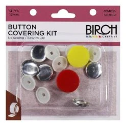 Birch Button Covering Kit -Akubra Store 024016 17mm 6 pack 2d0d8571 0930 4d26 8748 e43a2d8bcb9d
