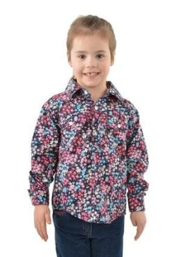 Hard Slog Girls Liberty Half Placket Shirt