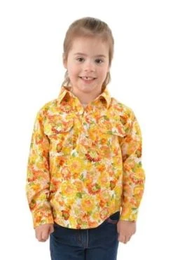 Hard Slog Girls Barbara Half Placket Shirt