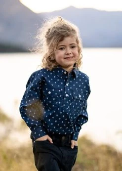 Hard Slog Kids Arden Half Placket Long Sleeve Shirt