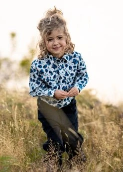 Hard Slog Kids Wren Half Placket Long Sleeve Shirt