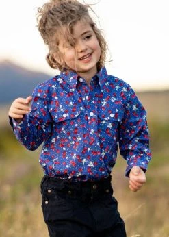 Hard Slog Kids Drew Half Placket Long Sleeve Shirt