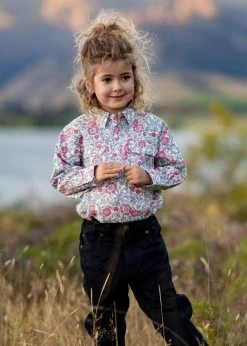 Hard Slog Kids Cameron Half Placket Long Sleeve Shirt