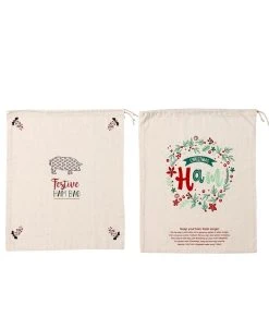 Ladelle Joyful Assorted Christmas Ham Bag