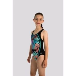 Speedo Girls Printed Sport Splice One Piece Swimwear