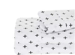 Ramesses Egyptian Cotton 250 T.C. Printed Sheet Set 4 Ramesses Egyptian Cotton 250 T.C. Printed Sheet Set -Akubra Store Charcoal crosses