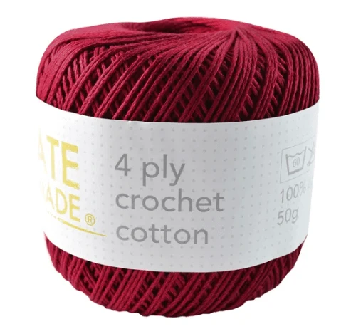 Create Handmade 4 ply Crochet Cotton Create Handmade 4 Ply Crochet Cotton -Akubra Store Merlot