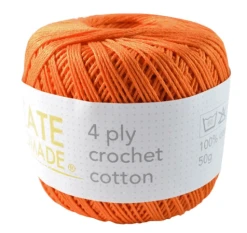 Create Handmade 4 Ply Crochet Cotton 13 Create Handmade 4 Ply Crochet Cotton -Akubra Store Orange