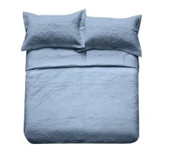 Bambury Qb/Kb Paisley Coverlet Set Blue