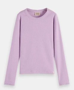 Scotch & Soda Girls Long-Sleeve Fitted Rib T-Shirt
