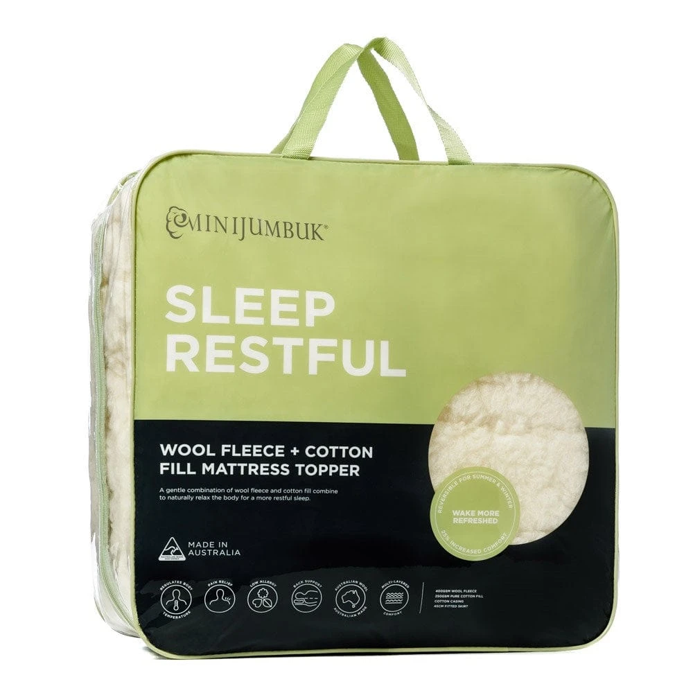 MiniJumbuk Sleep Restful Mattress Topper MiniJumbuk Sleep Restful Mattress Topper -Akubra Store SleepRestful Hero