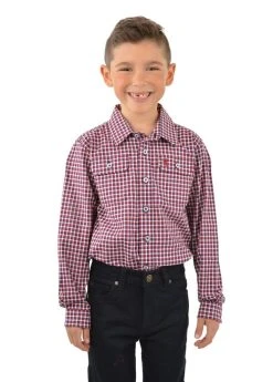 Thomas Cook Boys Hume Check Double Pocket Long Sleeve Shirt