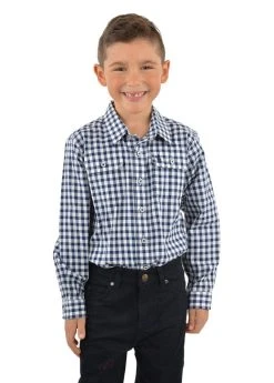 Thomas Cook Boys Sweeney Check Double Pocket Long Sleeve Shirt