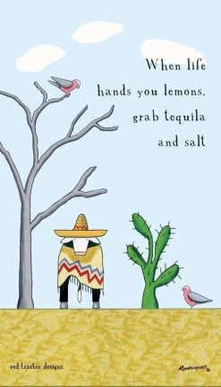 Red Tractor Designs Red Tractor - Cow Cocktail - Tea Towel