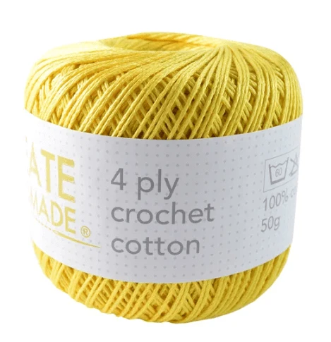 Create Handmade 4 ply Crochet Cotton Create Handmade 4 Ply Crochet Cotton -Akubra Store Yellow 78f2ea17 1aba 4f6c 80c4 13cf66689541