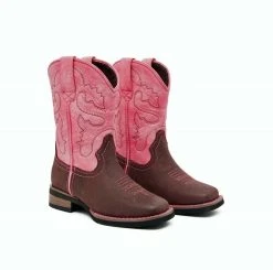 Baxter Kids Youth Western Boot -Akubra Store Youth Wester Peach Pink pair web