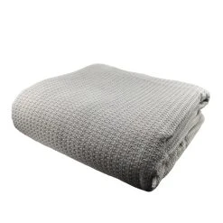 Ramesses Cellular Egyptian Cotton Blanket -Akubra Store egyptian cotton celluar blanket silver
