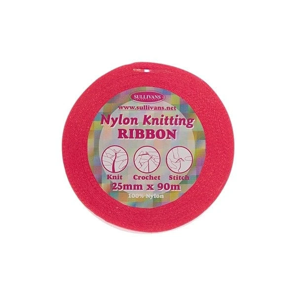 Sullivans Nylon Knitting Ribbon Sullivans Nylon Knitting Ribbon -Akubra Store fluropink