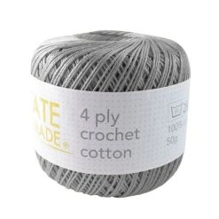 Create Handmade 4 Ply Crochet Cotton 36 Create Handmade 4 Ply Crochet Cotton -Akubra Store silver
