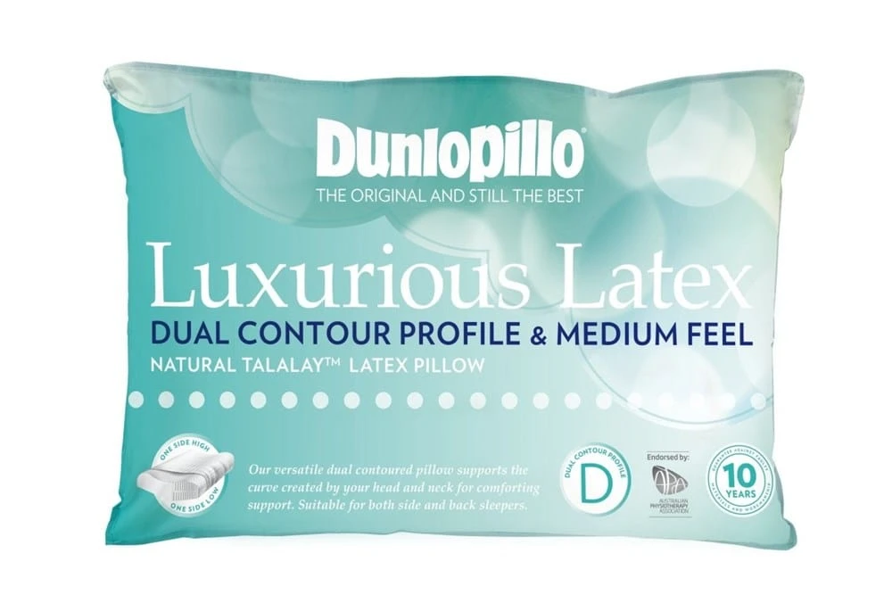 Dunlopillo Dual Contour Profile & Medium Feel Pillow Dunlopillo Dual Contour Profile & Medium Feel Pillow -Akubra Store t2777 dunlopillo latex dual pillow 1